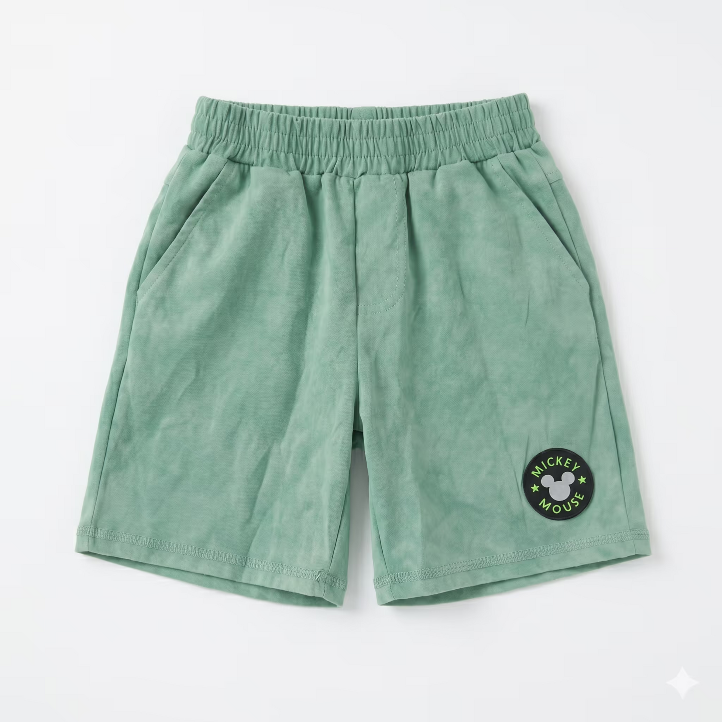 Disney Boy Sage Green Mickey Mouse Patch Shorts | Disney in Lebanon