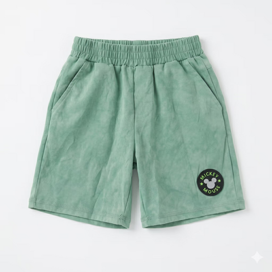 Disney Boy Sage Green Mickey Mouse Patch Shorts | Disney in Lebanon