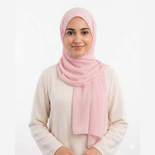 SD Women's Light Rose Chiffon Hijab | SD In Lebanon