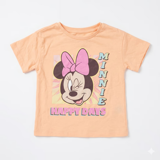 Disney Girl's Light Orange Minnie Printed T-Shirts | Disney In Lebanon