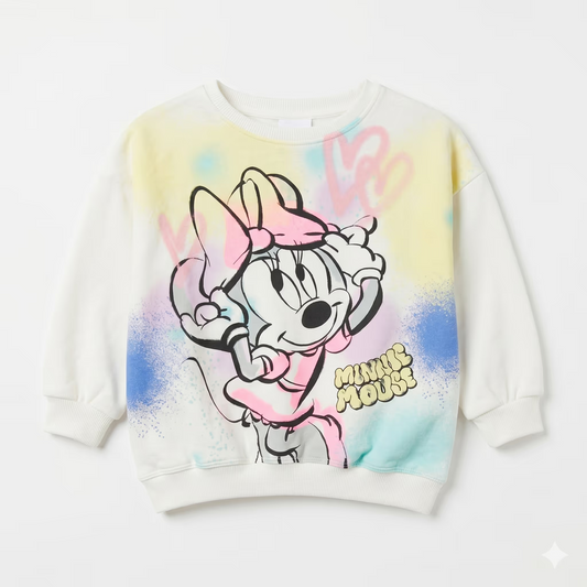 Zara Girl's Off White Minnie Mouse Sweatshirt | Zara In Lebanon