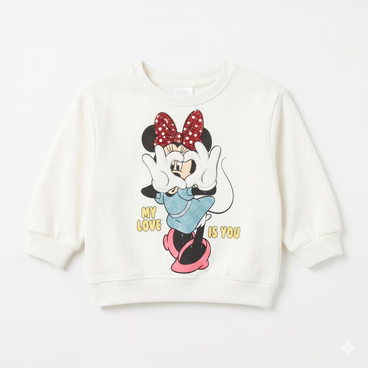 Zara Girl's Cream Minnie Mouse Sweatshirt | Zara In Lebanon