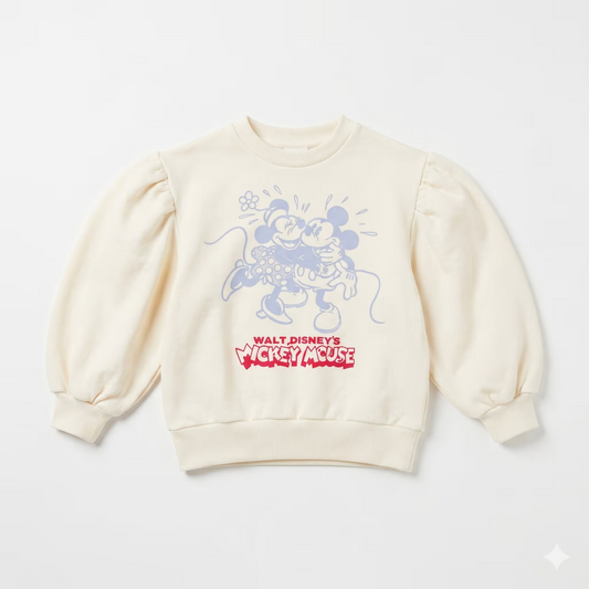 Zara Girl's Cream Mickey Mouse  Long-Sleeve Sweatshirt |  Zara in Lebanon