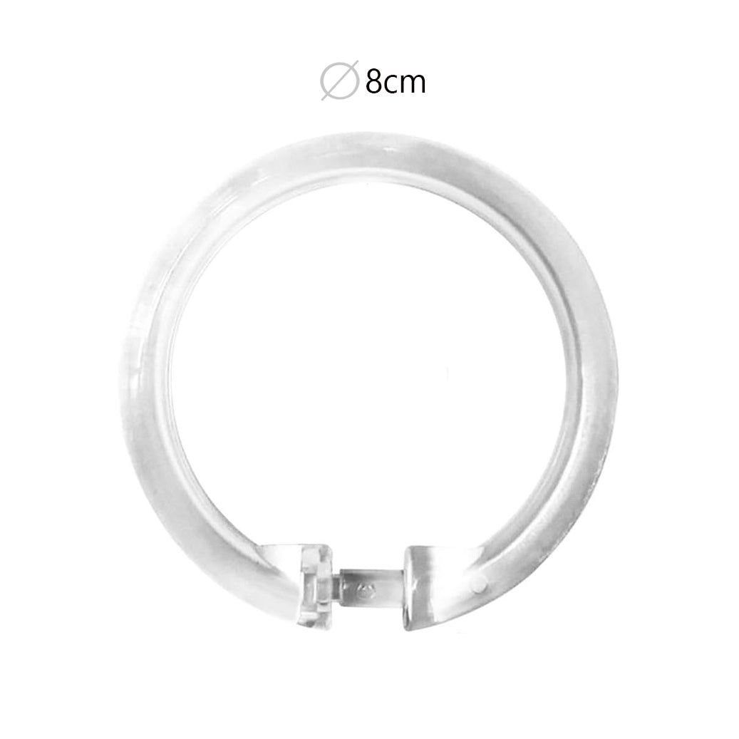 12 Rings Heavy Duty Clear Acrylic Shower Curtain Rings Shower Hooks for Bathroom Curtains - Image 3