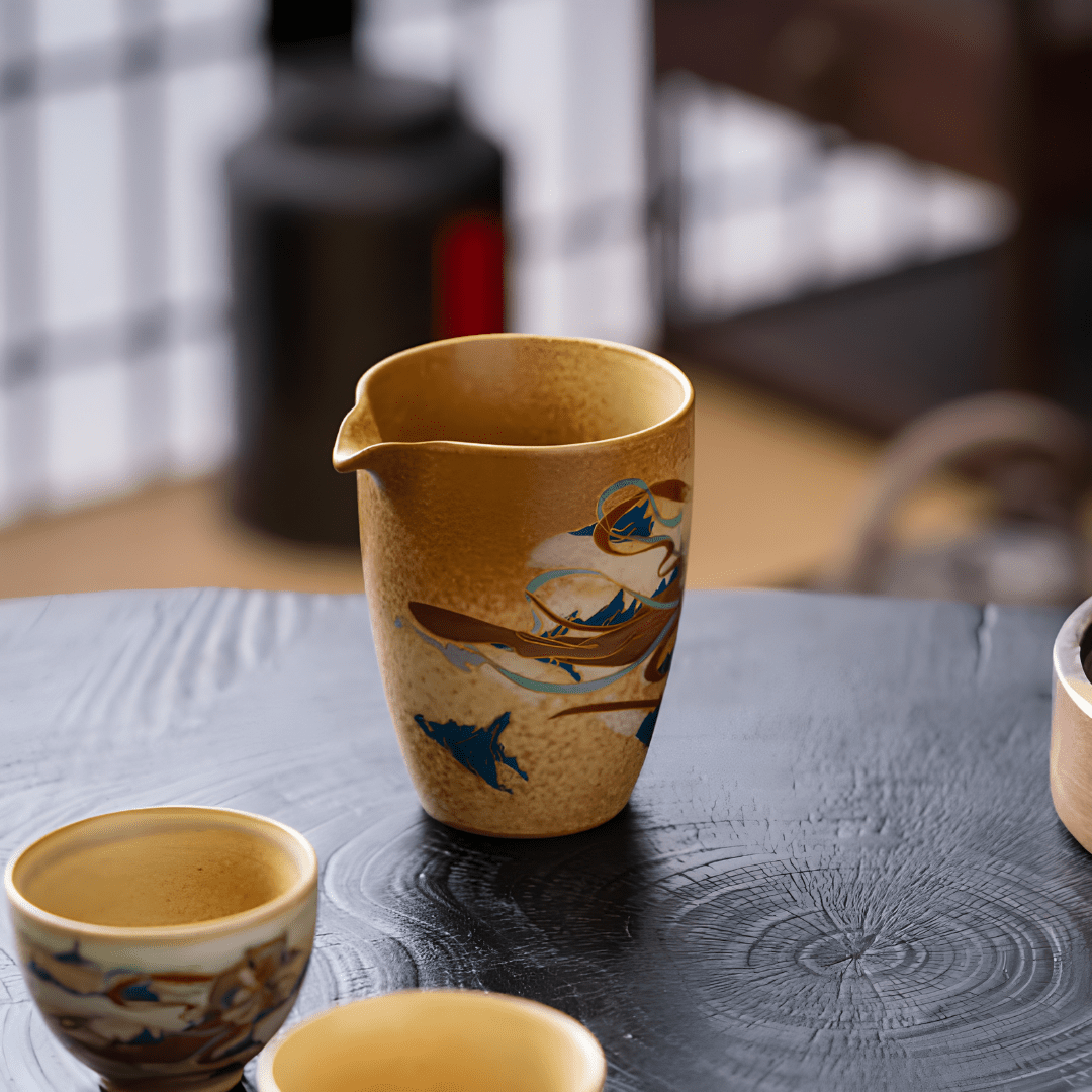 Dunhuang Artisan Pouring Pitcher – 220ml | Hand-Painted Ceramic
