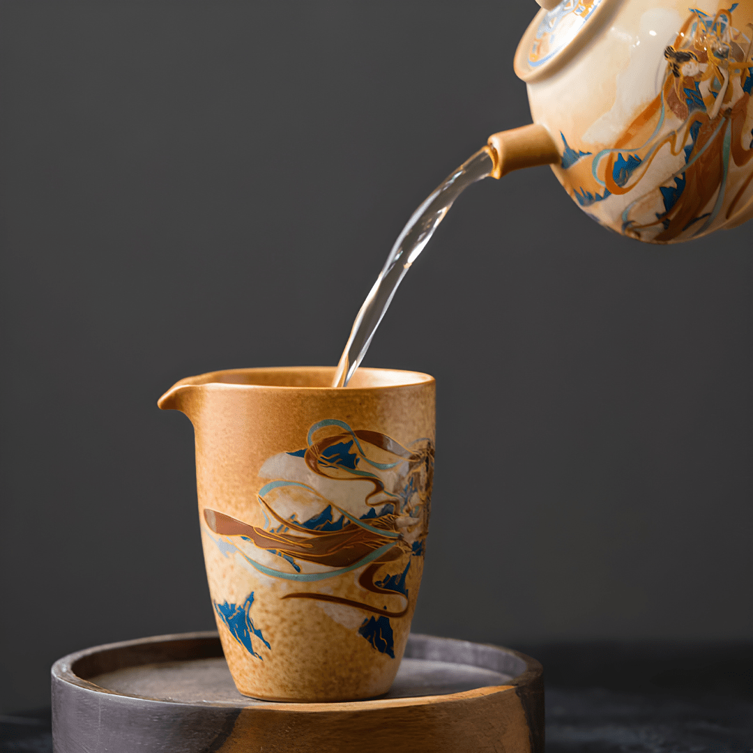 Dunhuang Artisan Pouring Pitcher – 220ml | Hand-Painted Ceramic