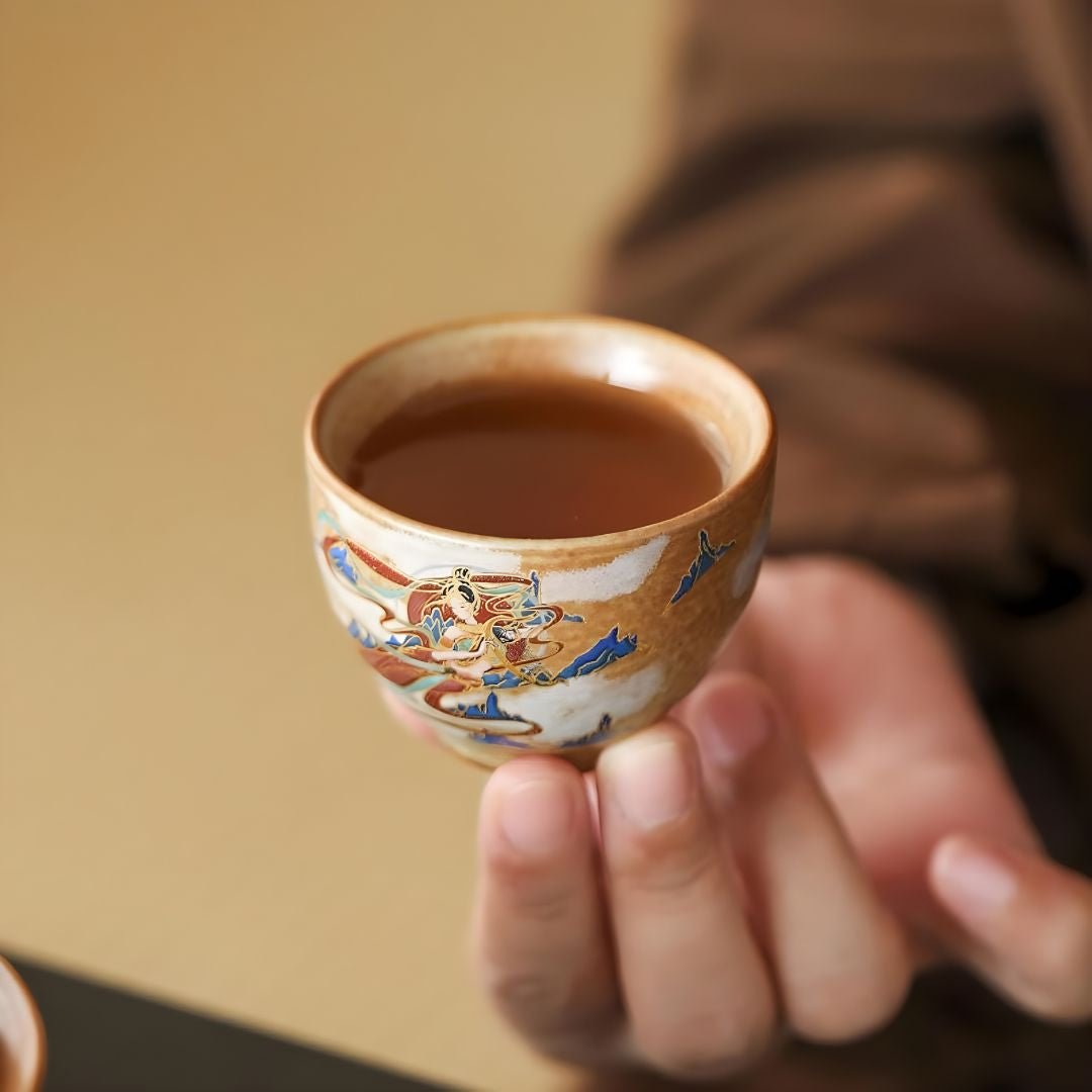 Velora Ceramic Cup – 70ml | Hand-Painted Artisan Tea Cup