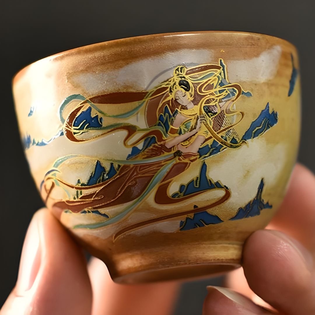 Velora Ceramic Cup – 70ml | Hand-Painted Artisan Tea Cup