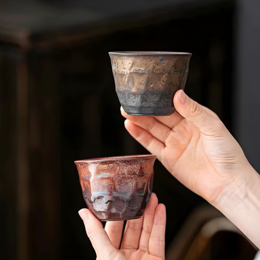 Premium Artisan Handmade Ceramic Tea Cups Set – 5 Pieces (120ml Each)
