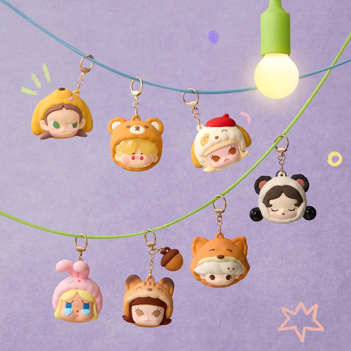 POP BEAN Pajama Party earphone bag By Pop Mart (1 Random) - Medaid International