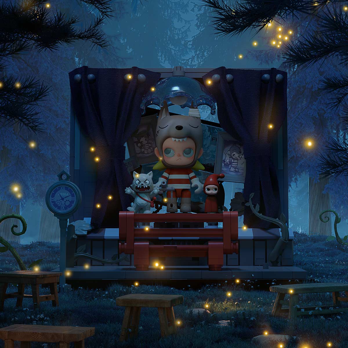 Zsiga Walking Into The Forest Series Blocks-Puppet Theater By Pop Mart - Medaid International