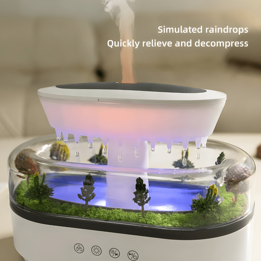 Raindrop Essential Oil Humidifier with Lights & Nature Sounds