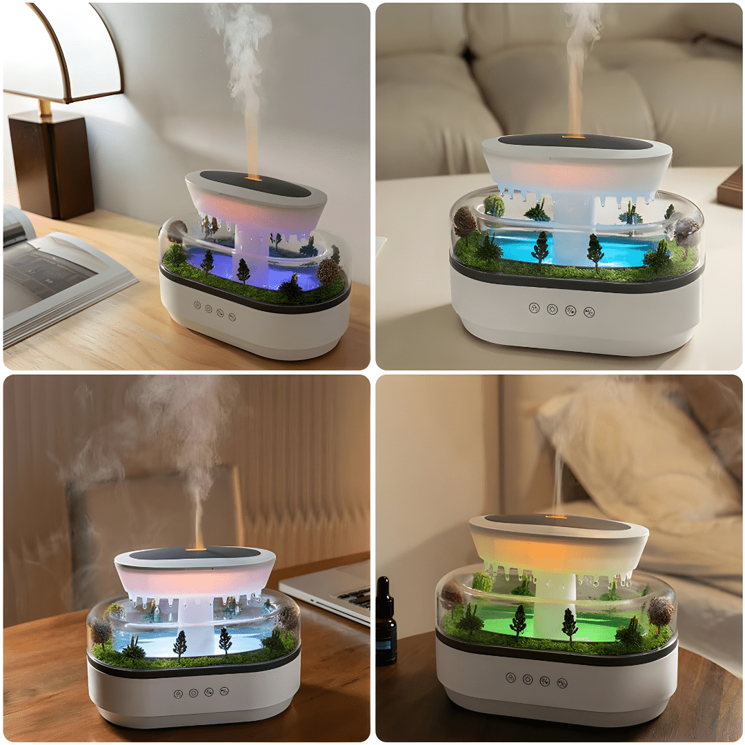 Raindrop Essential Oil Humidifier with Lights & Nature Sounds
