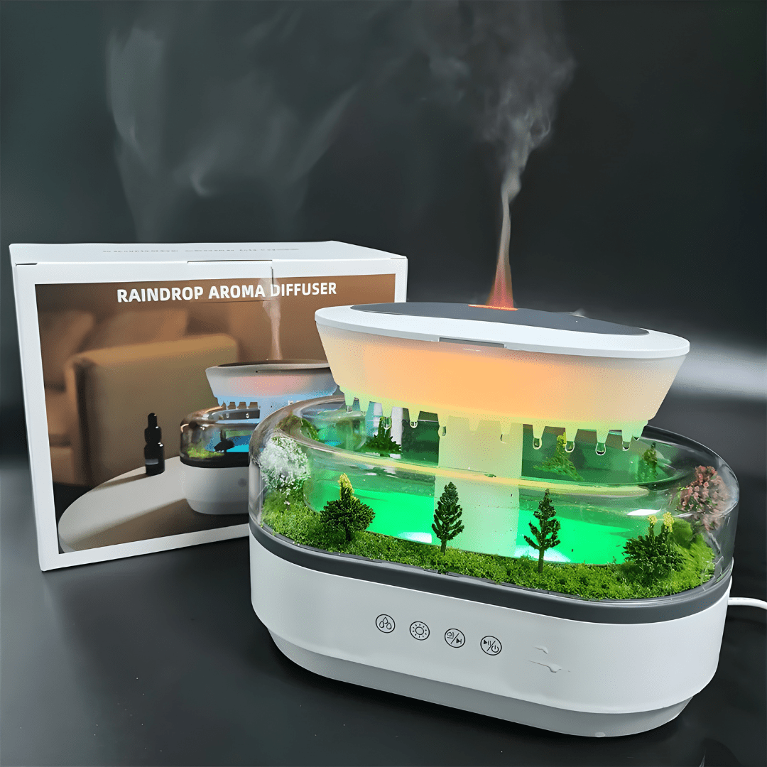 Raindrop Essential Oil Humidifier with Lights & Nature Sounds