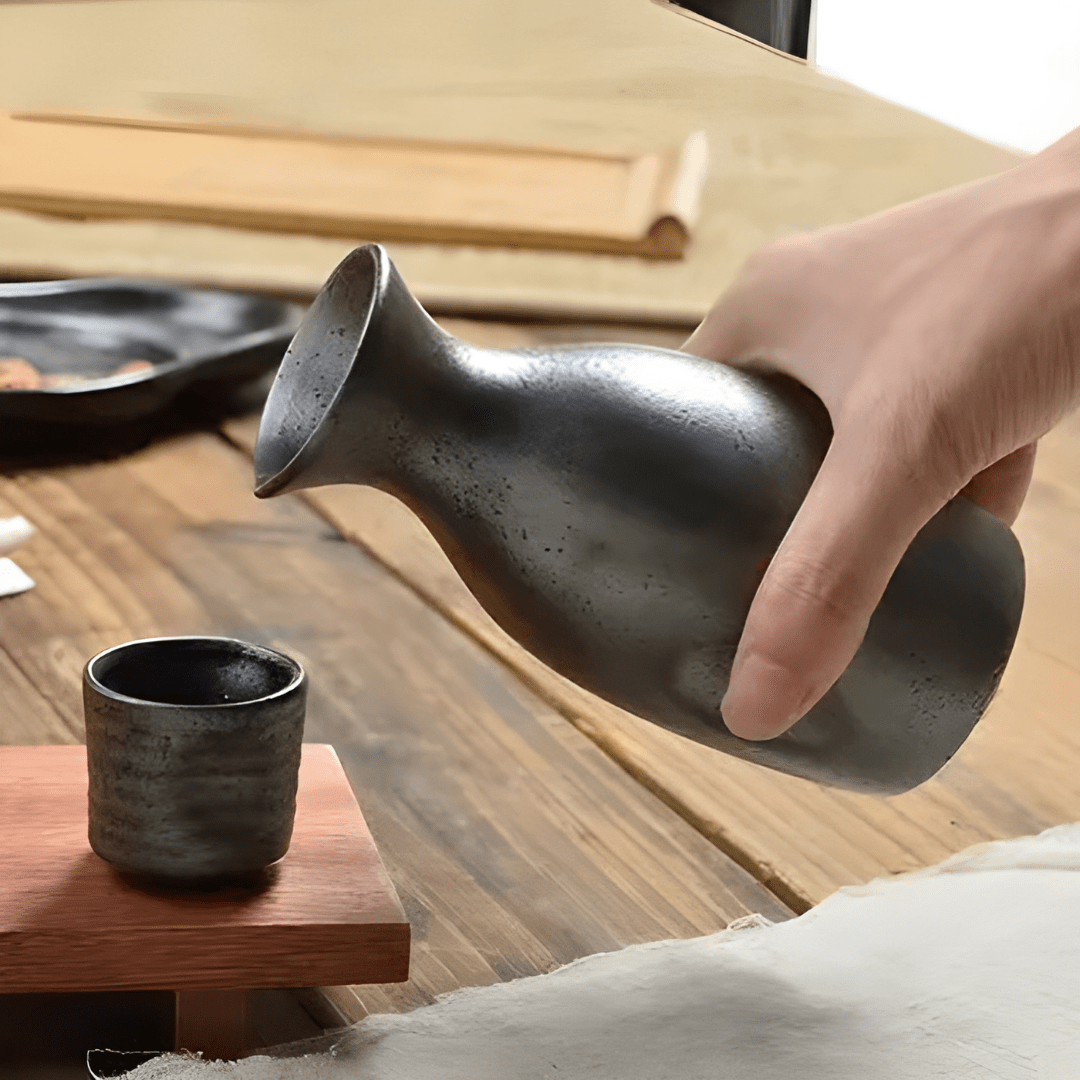 Porcelain Sake Bottle & Cup Set – 300ml + 30ml