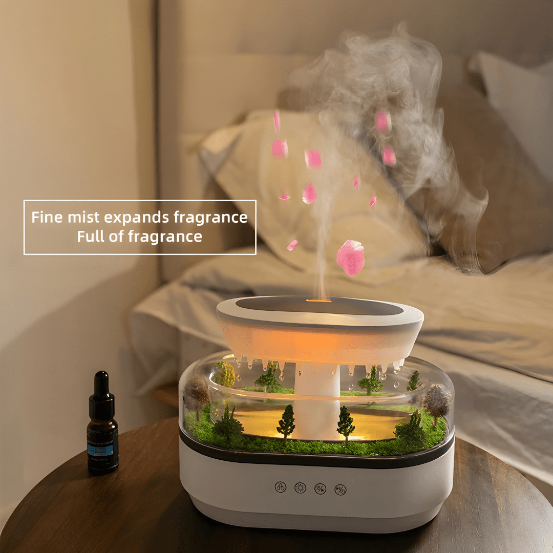 Raindrop Essential Oil Humidifier with Lights & Nature Sounds
