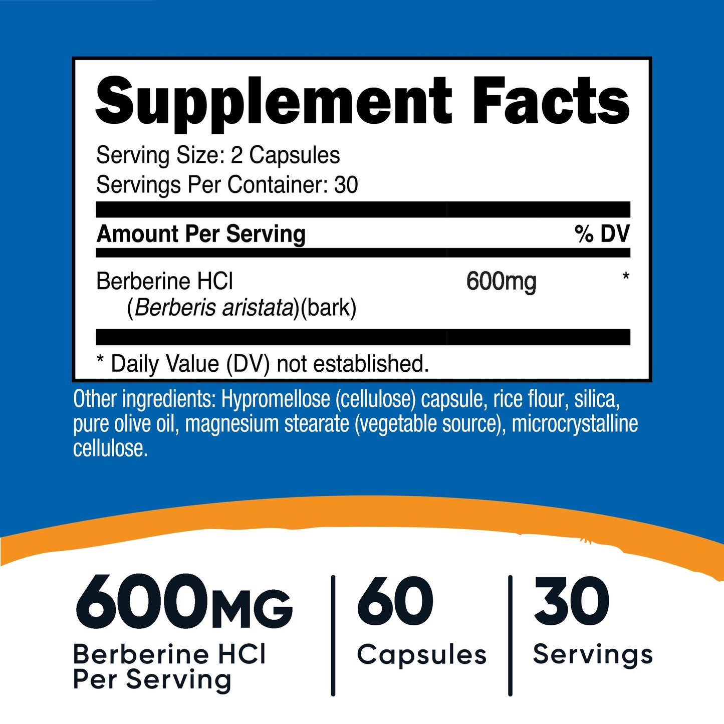 Nutricost Berberine HCl 1200 mg 60 Capsules
