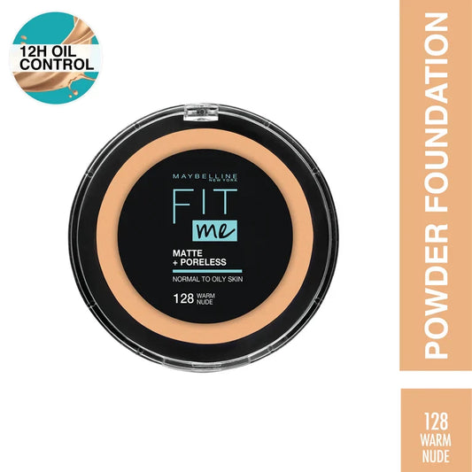 Maybelline New York Fit Me® Matte + Poreless Powder Foundation Makeup 128 Warm Nude