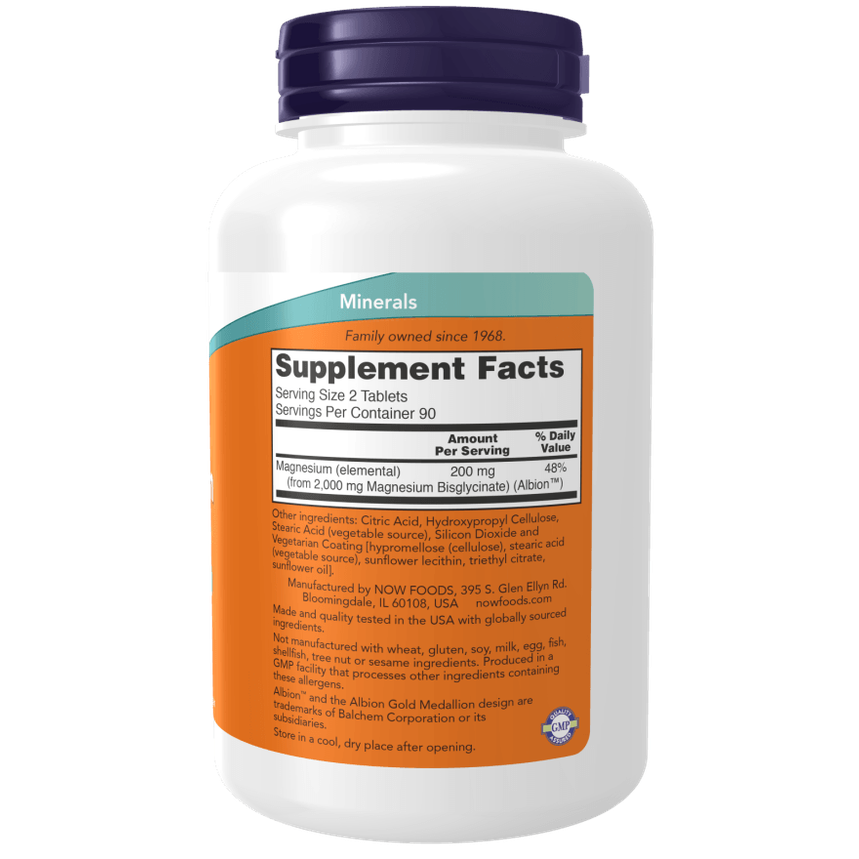 NOW Foods, Magnesium Glycinate, 180 Tablets