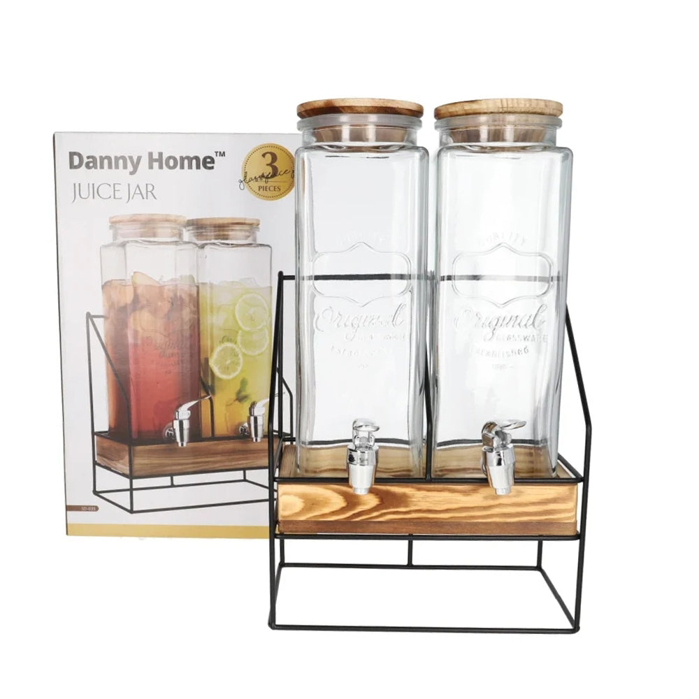 Danny Home Beverage Jars with Tap & 2 Bases 2340ml