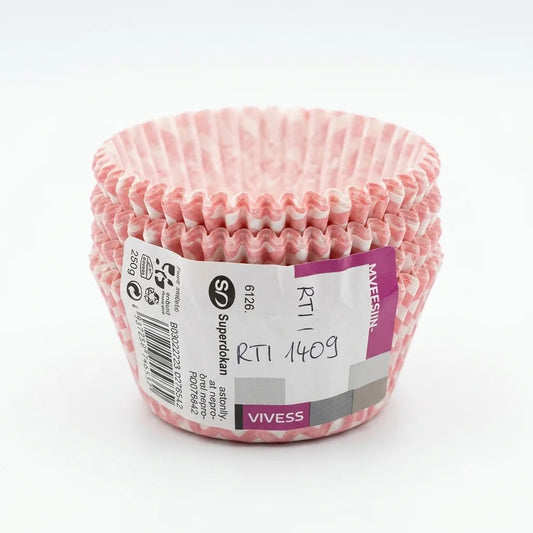 Vivess White & Pink Patterned 40 Piece Cupcake Paper | Vivess In Lebanon