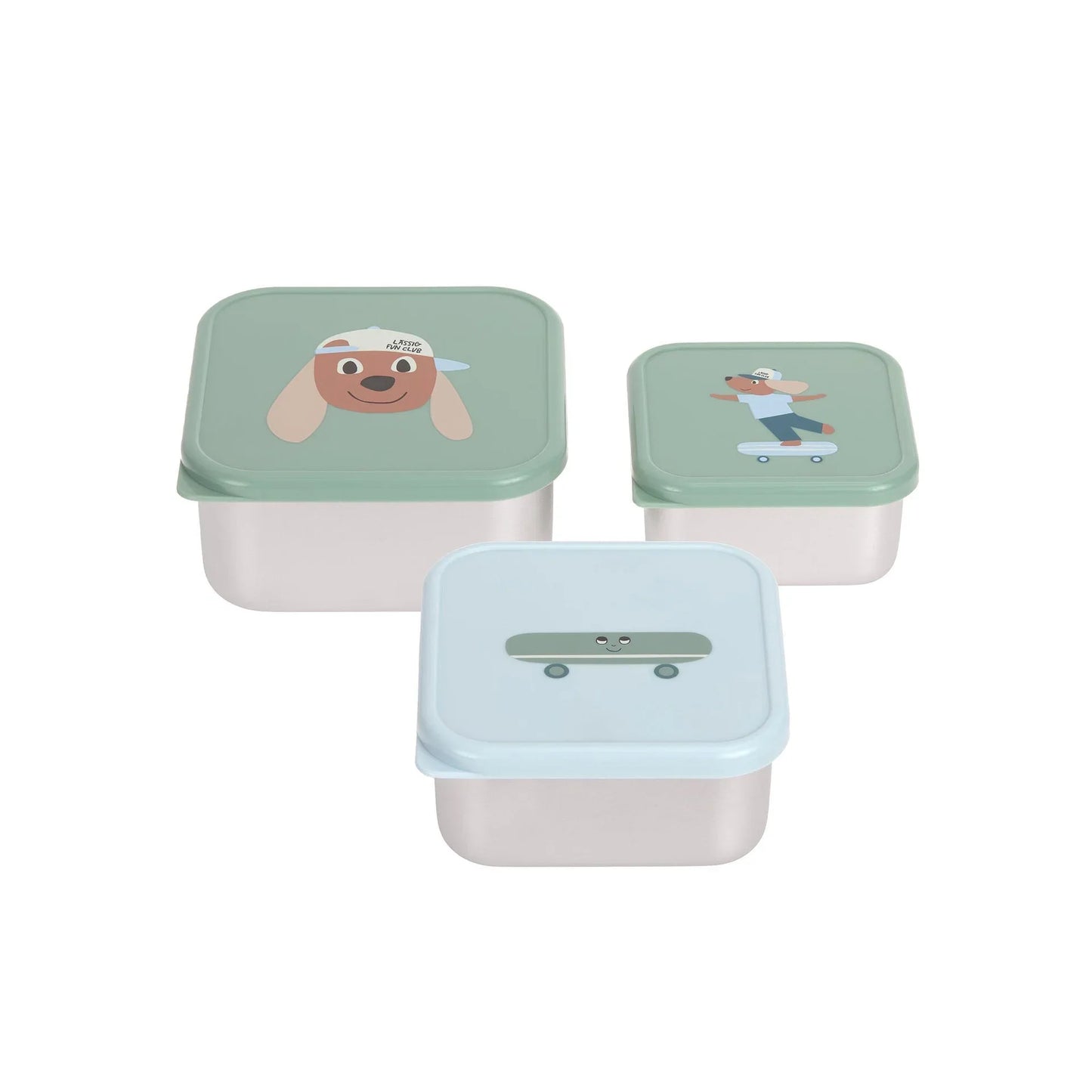 Lassig - Snackbox Stainless Steel 3pcs - Tiny Team