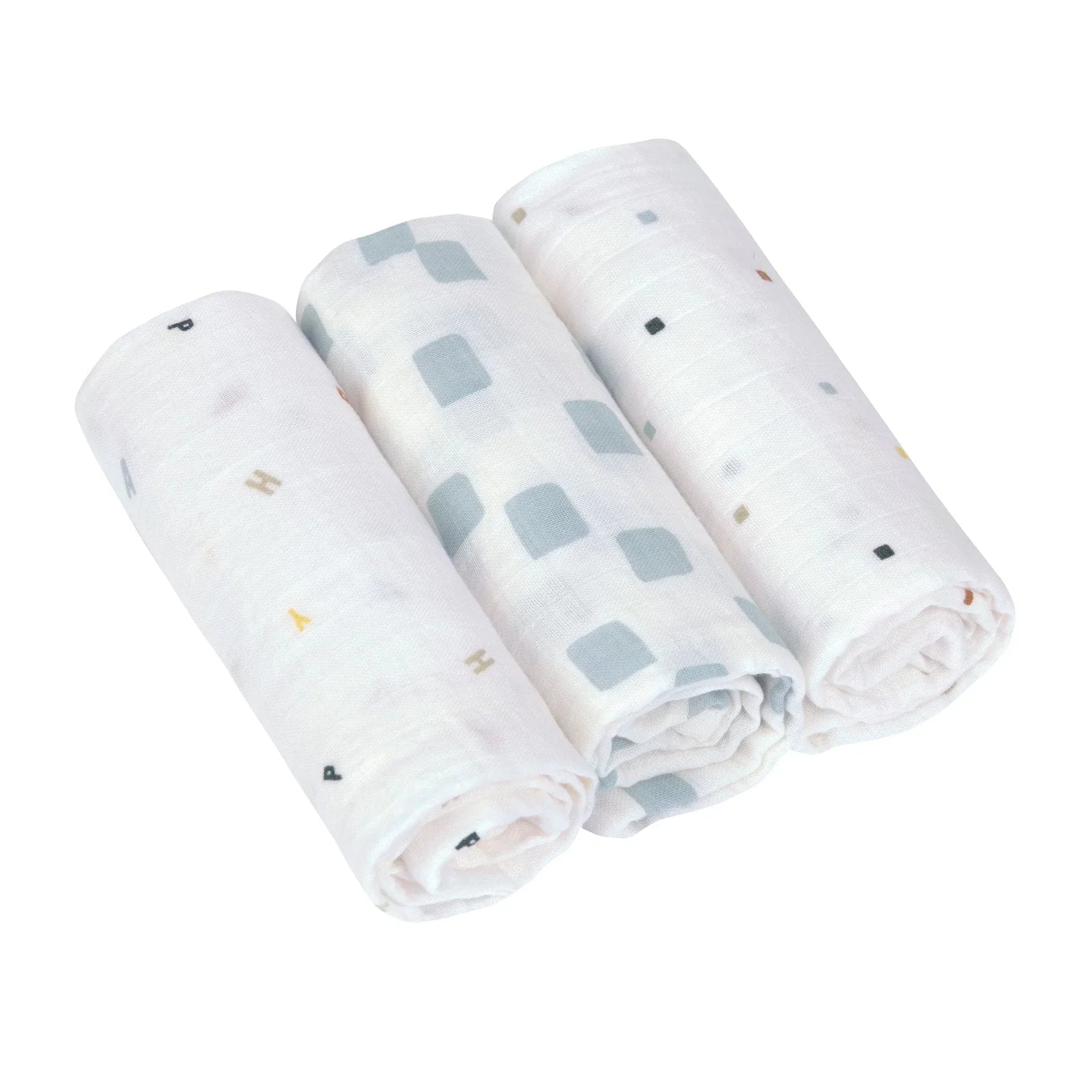 Lassig - Swaddle & Burp Blanket Gots Happy Fruits - 3pcs - L -