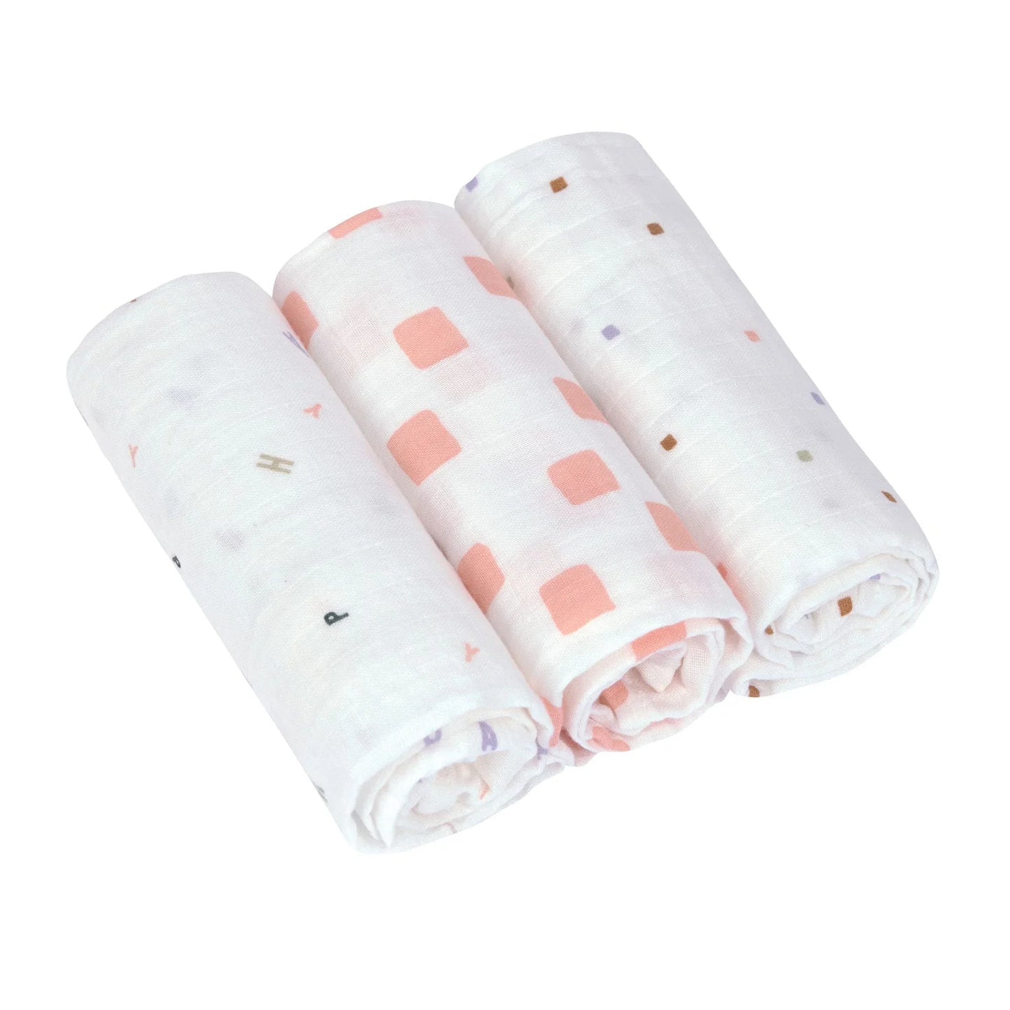 Lassig - Swaddle & Burp Blanket Gots Happy Fruits - 3pcs - L -