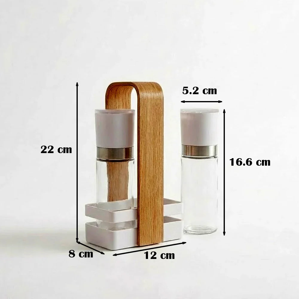 Danny Home Spice Rack with 2 Glass Spice Jars