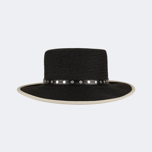Oil And Gaz Stylish Women Beach Cordobes Hat Beige/Black - Medaid International