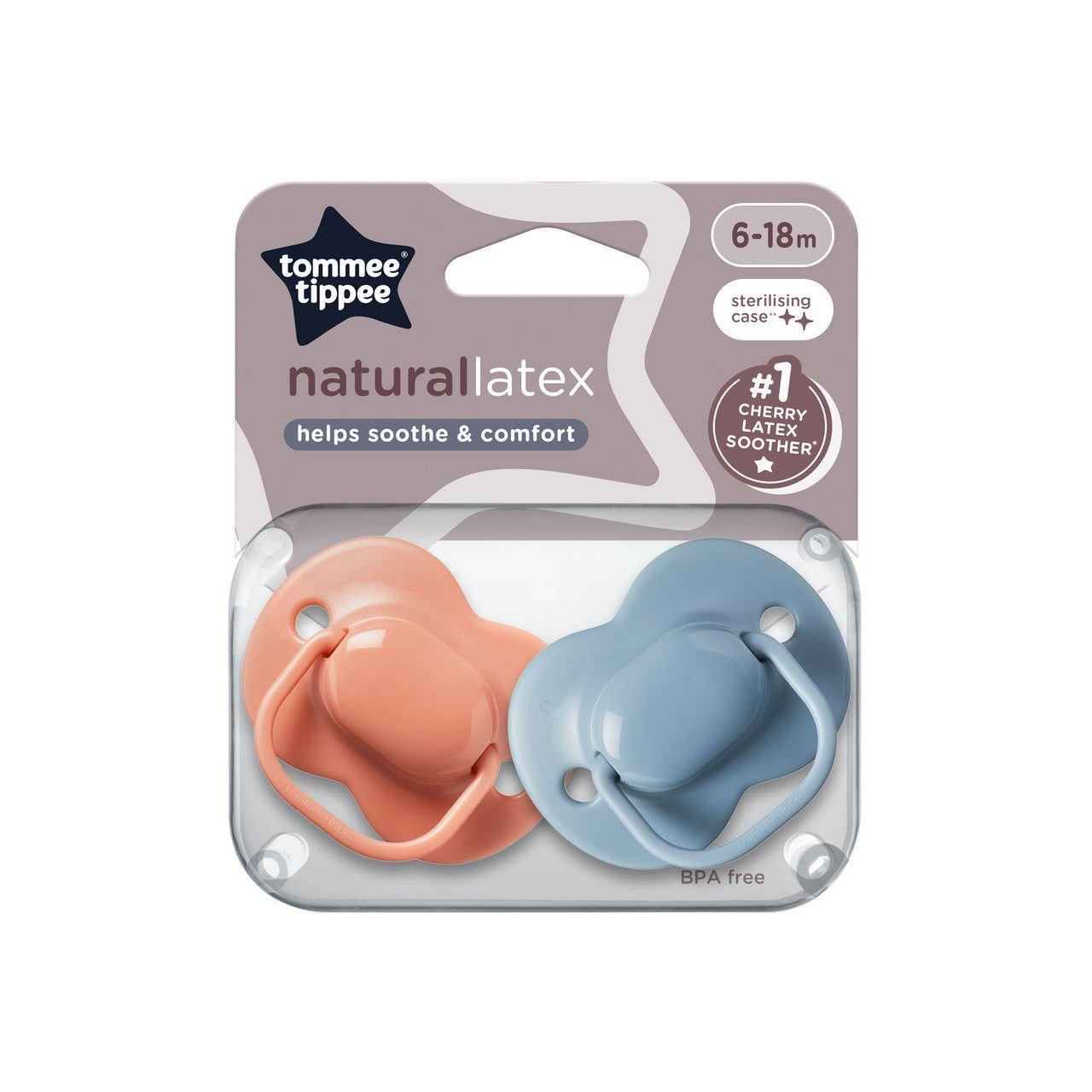 Tommee Tippee - Cherry Latex Soother - 6-18m - 2pcs