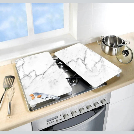 Stove cover plate Universal XL marble, set of 2 By Wenko.de