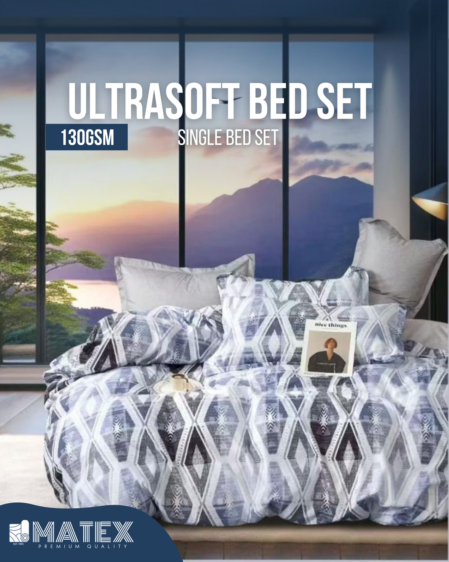 BlueLines Single Bed set(3 pcs)