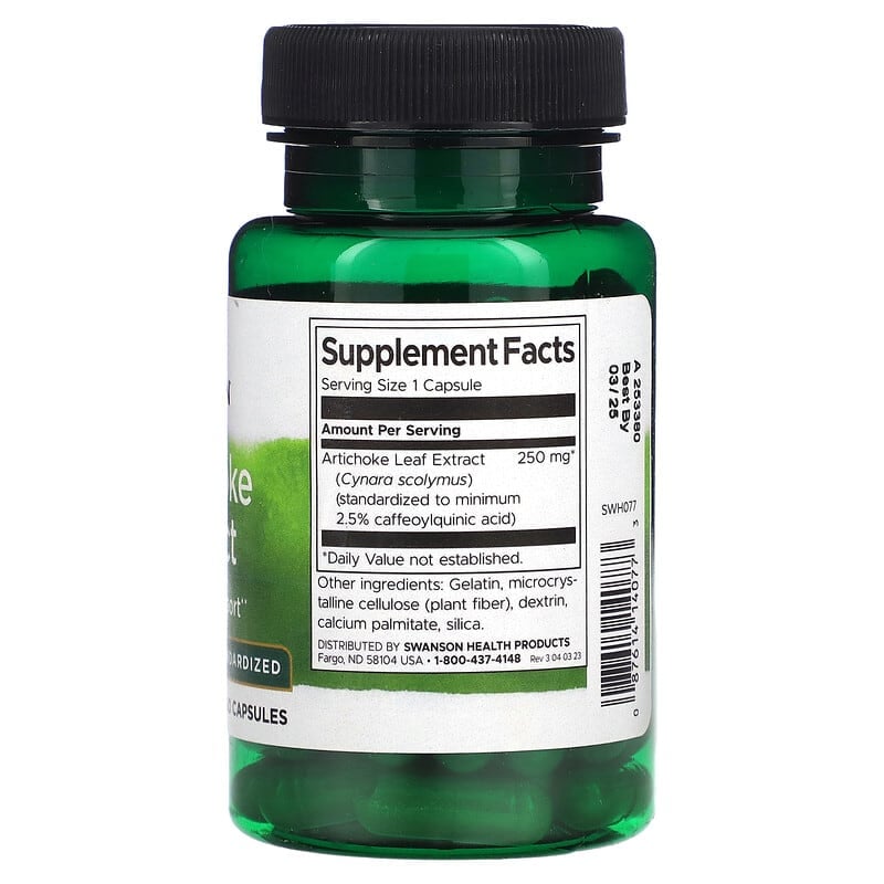 Swanson, Artichoke Extract, 250 mg , 60 Capsules - Medaid International