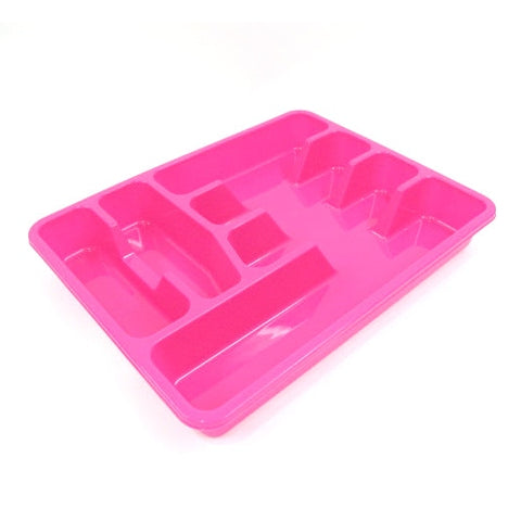 Large plastic colorful cutlery tray