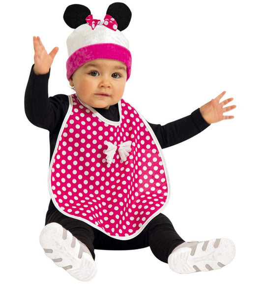 Fritz Fries & Sohne Baby Girl's Pink/White Costume Cute Mouse Bib With Hat | Fritz Fries & Sohne In Lebanon