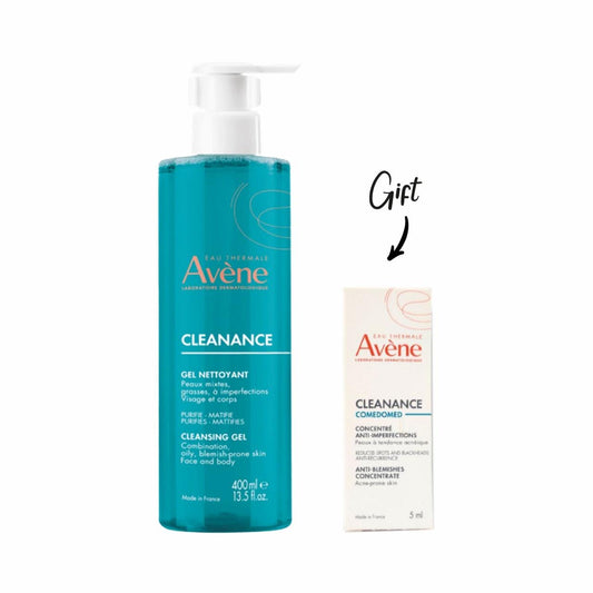 AVENE CLEANANCE GEL NETTOYANT 400ML Plus FREE Avene Comedomed Sample