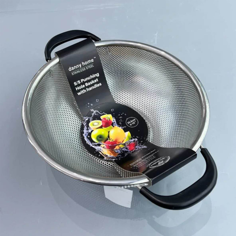 Danny Home Stainless Steel Punching Hole Basket 25.5cm