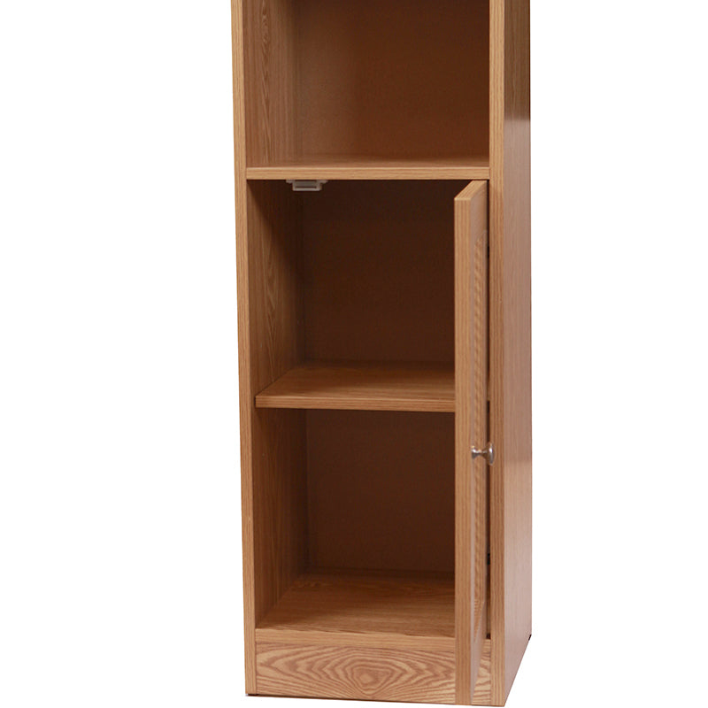 5 Tier Waterproof Wooden and Rattan Storage Cabinet Organizer Slim Design Freestanding Floor Cabinet for Bathroom Bedroom Living Room Kitchen - Medaid International
