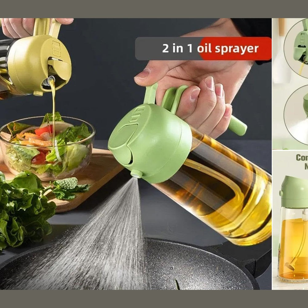 Glass Oil Sprayer and Pourer 2 in 1