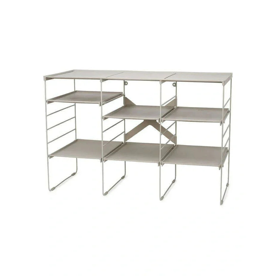 Level Plus Adjustable Triple Shoe Rack in Ecru - Medaid International