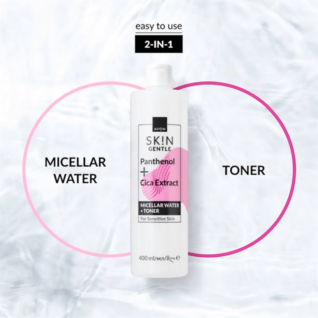 Avon SK!N Sensitive Micellar Water + Toner, Sensitive Skin, 400ml