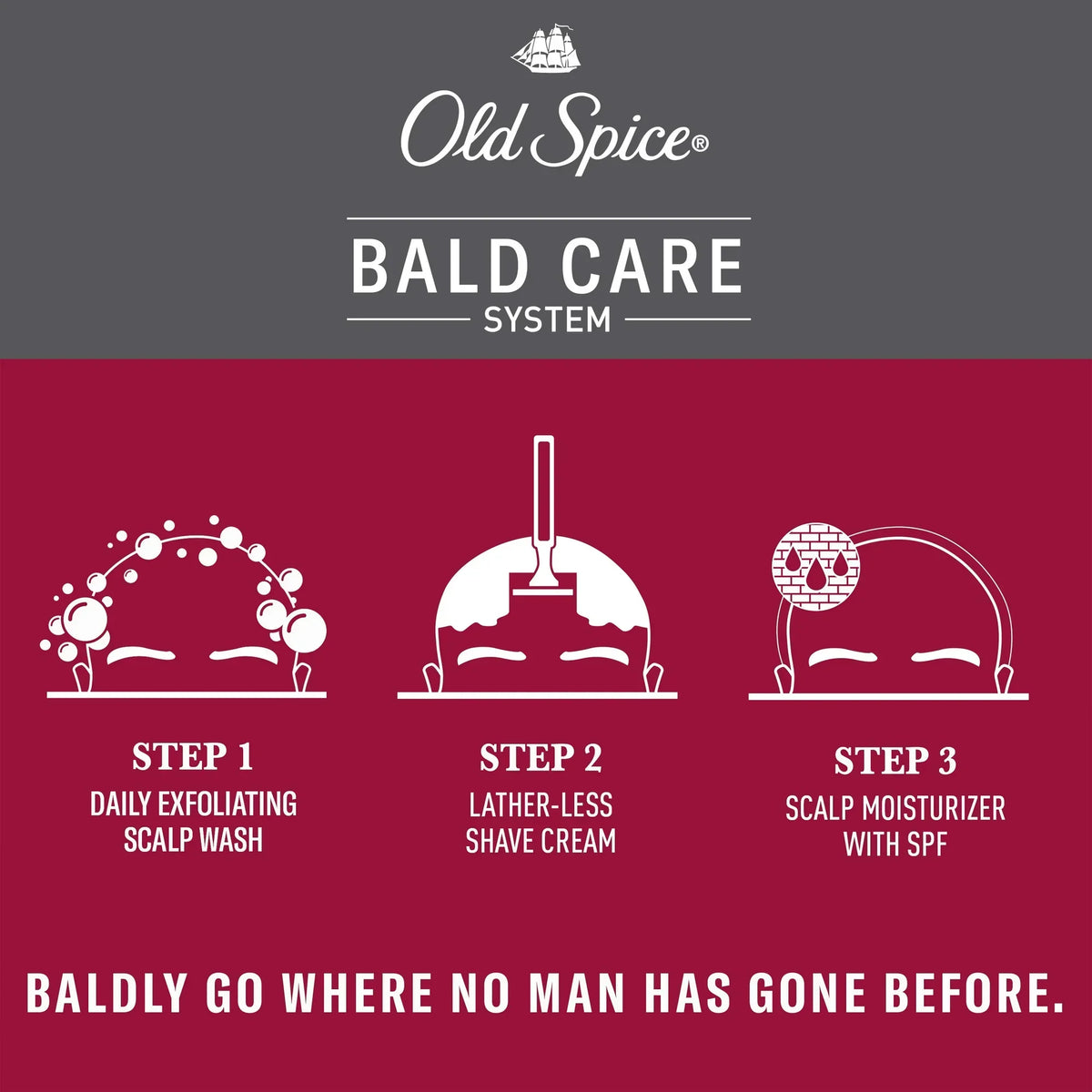 Old Spice Men's Bald Care System Lather-less Shave Cream with Vitamin E, 10.9 fl oz