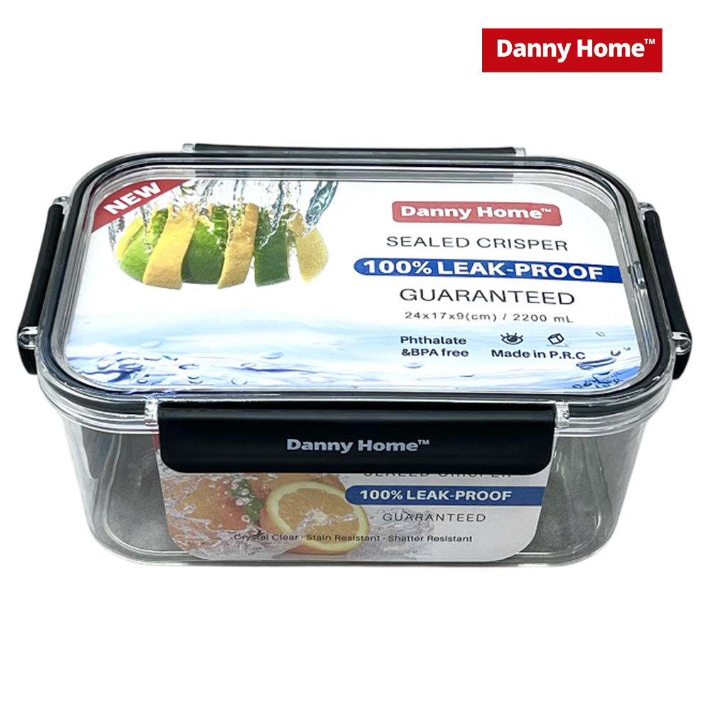 Danny Home Rectangular Plastic Food Container W/Snap Locks