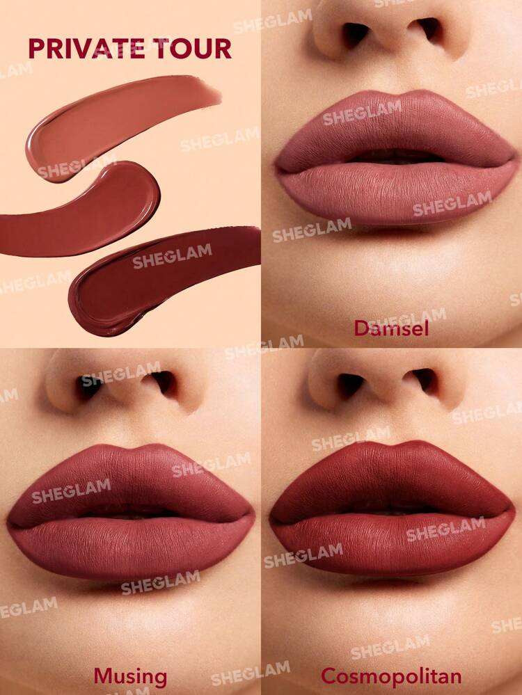Sheglam Matte Allure Mini Liquid Lipstick Set- Private Tour