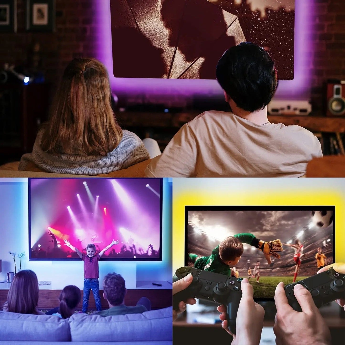 Atmosphere Led Strip TV Background Lights RGBIC WIFI Smart شريط إضاءة LED ذكي لخلفية التلفزيون