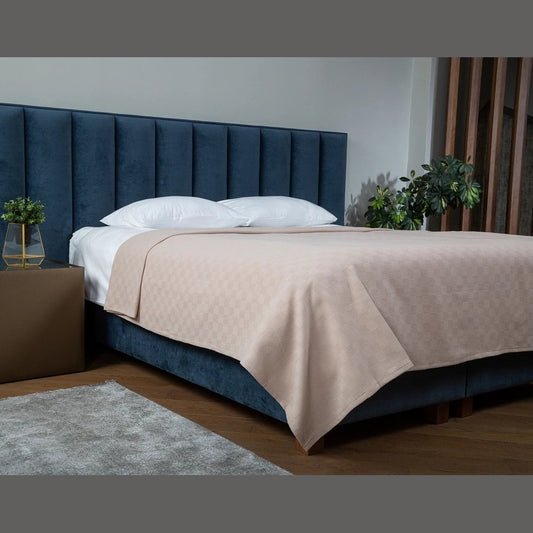 Beige Checker Pattern Pique Double