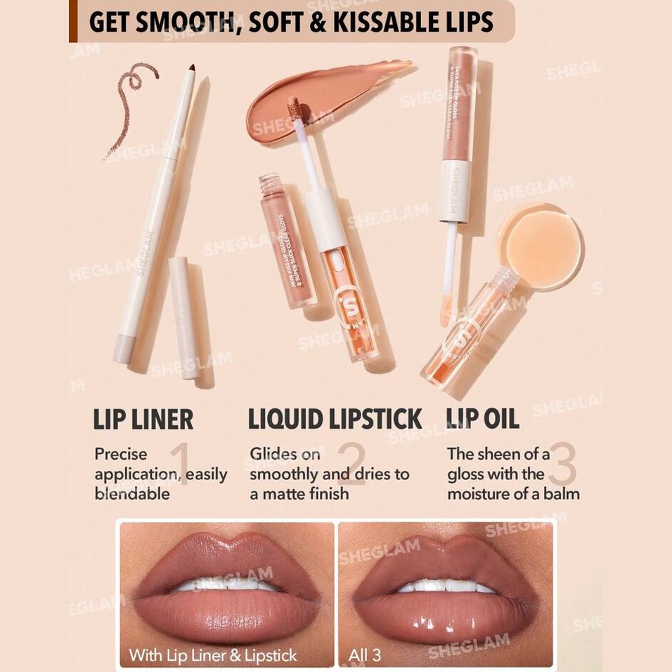 Sheglam moody Taupe Lip Set