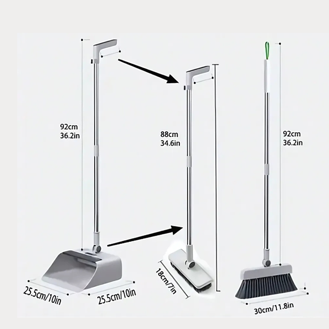 4 in 1 Broom and Dustpan Set ‚Äì Multifunctional Floor Brush for Bathroom & Household Cleaning | Folding Mop & Housekeeping Supplies - Medaid International