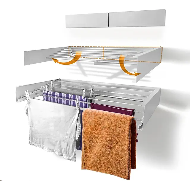 INVISIBLE WALL MOUNTED DRYING RACK 80/100 CM